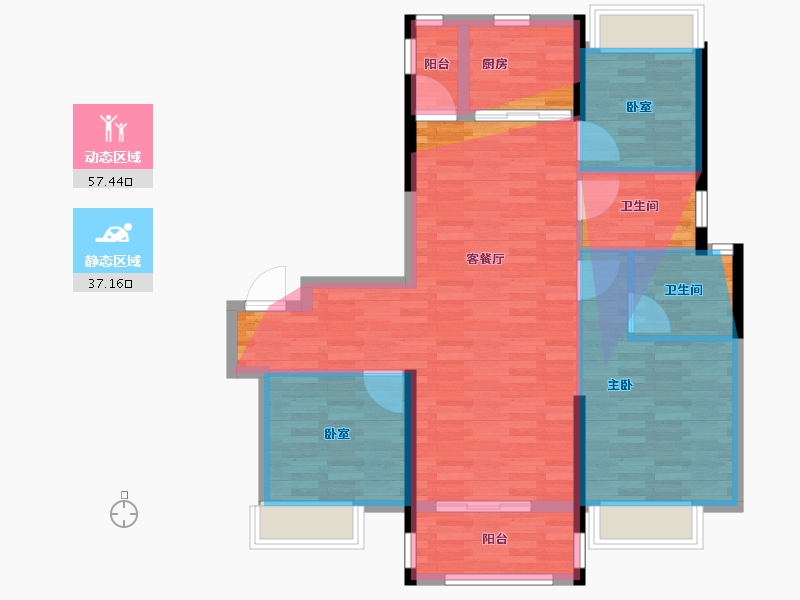 福建省-泉州市-书香悦璟-87.01-户型库-动静分区