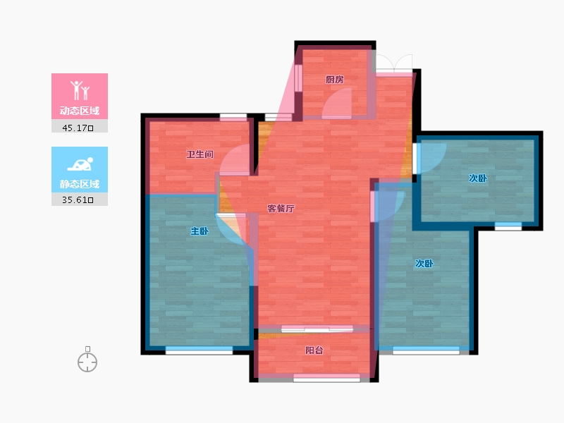 安徽省-合肥市-鸿徽苑-74.34-户型库-动静分区