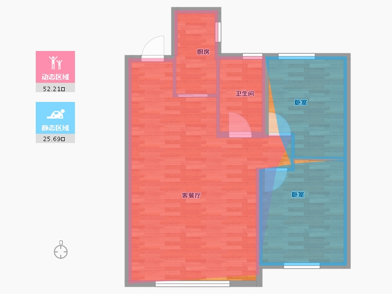 黑龙江省-佳木斯市-嘉瑞华府-71.33-户型库-动静分区