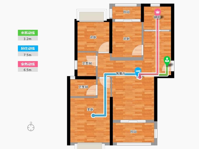 福建省-莆田市-龙德井小区-94.19-户型库-动静线