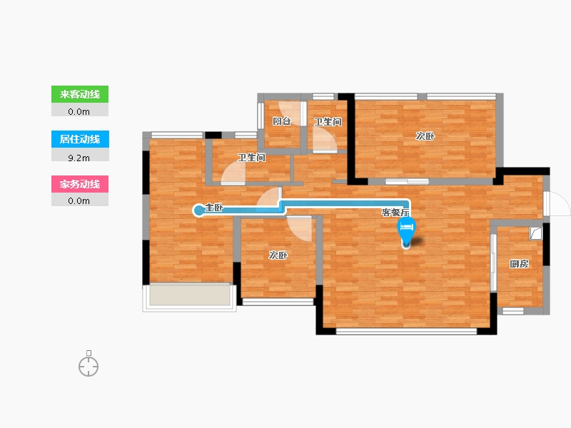 贵州省-贵阳市-万科都会印象-92.00-户型库-动静线