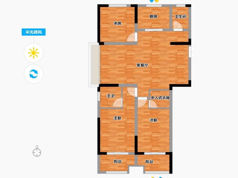 安徽省-宿州市-明发·文锦天成-113.07-户型库-采光通风