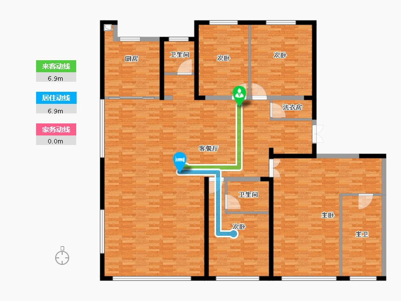 内蒙古自治区-呼和浩特市-万锦梧桐樾-206.49-户型库-动静线