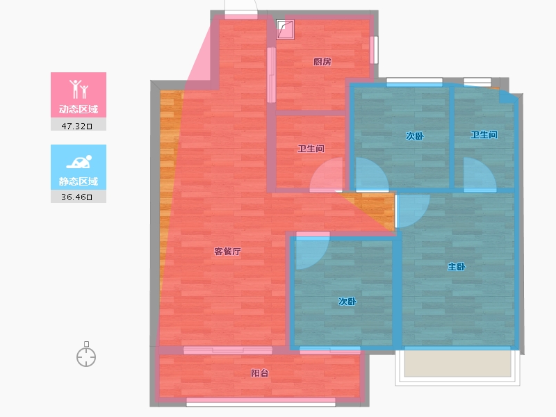 山东省-济南市-融创文旅城香樟园-88.00-户型库-动静分区