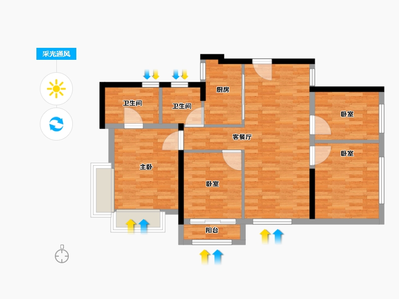 福建省-厦门市-联发嘉悦里-79.04-户型库-采光通风