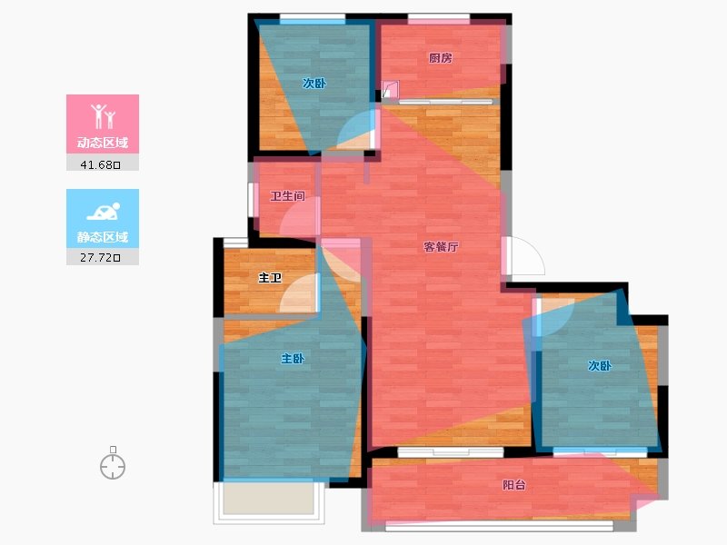 山西省-临汾市-华康水岸丨玺悦-78.35-户型库-动静分区