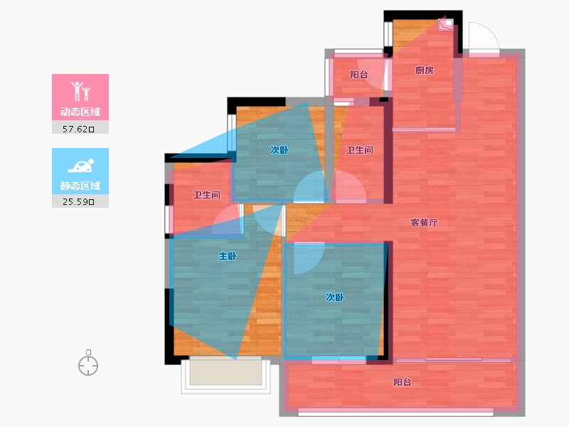 四川省-成都市-国宾上里-82.22-户型库-动静分区