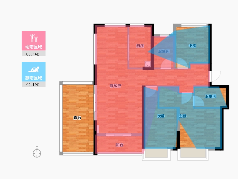 陕西省-西安市-能建长誉府-91.70-户型库-动静分区