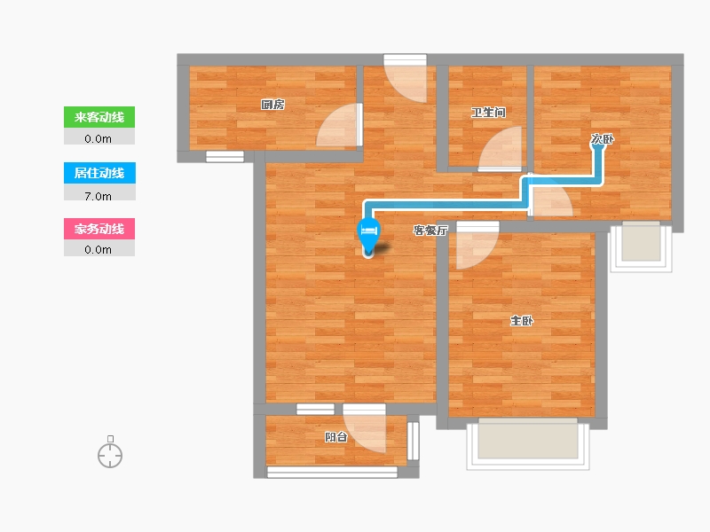 河北省-廊坊市-融创融公馆-57.28-户型库-动静线