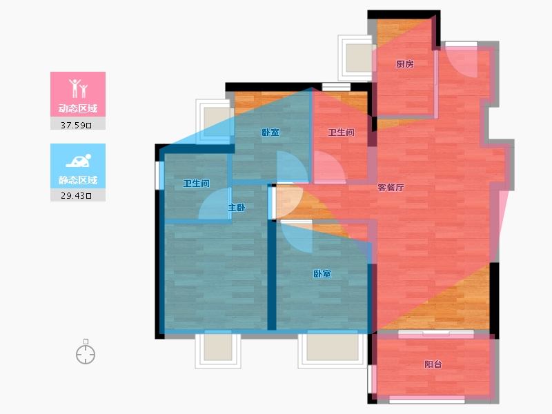 广东省-深圳市-振业天境云庭-65.58-户型库-动静分区