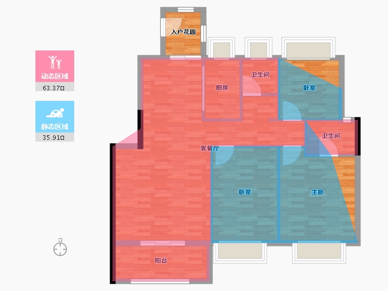 湖北省-荆州市-洪湖花园-94.18-户型库-动静分区