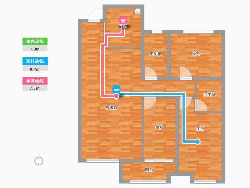 河北省-唐山市-晨曦阳光城-107.00-户型库-动静线