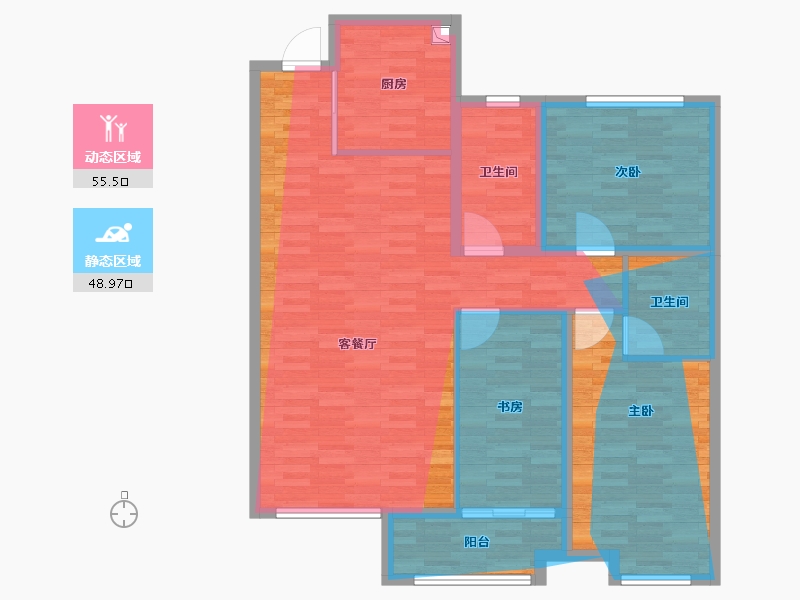 河北省-唐山市-晨曦阳光城-107.00-户型库-动静分区