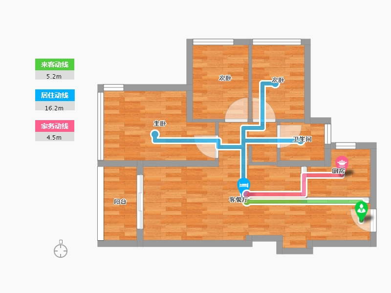 广东省-深圳市-卓越珺奕府-61.60-户型库-动静线