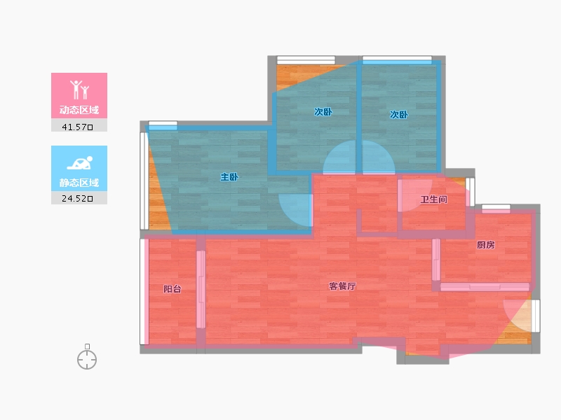 广东省-深圳市-卓越珺奕府-61.60-户型库-动静分区