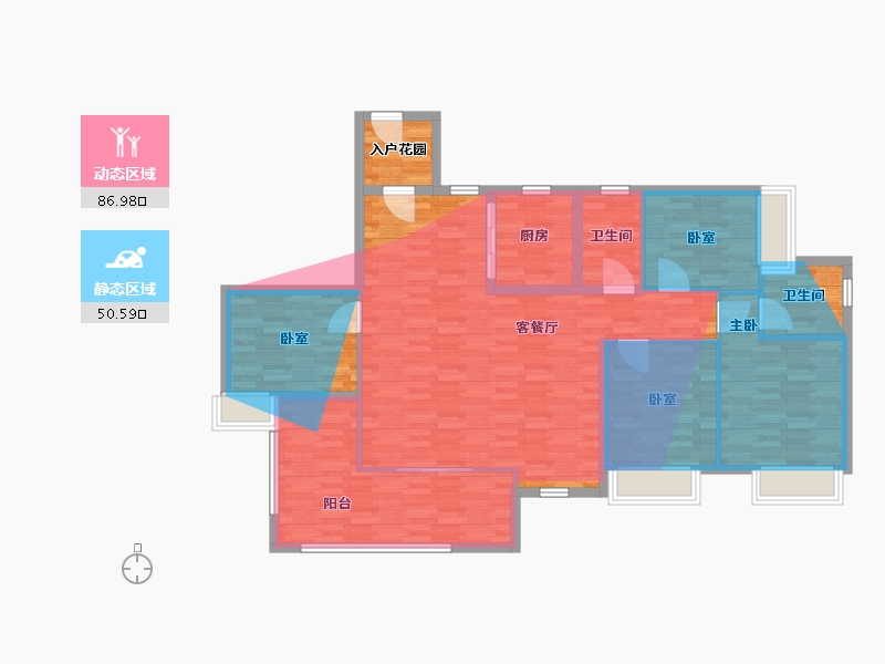 海南省-海口市-锦秀佳园-121.93-户型库-动静分区