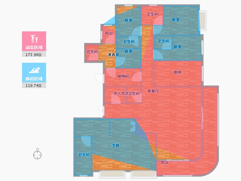 湖南省-长沙市-铂悦湘江-296.00-户型库-动静分区