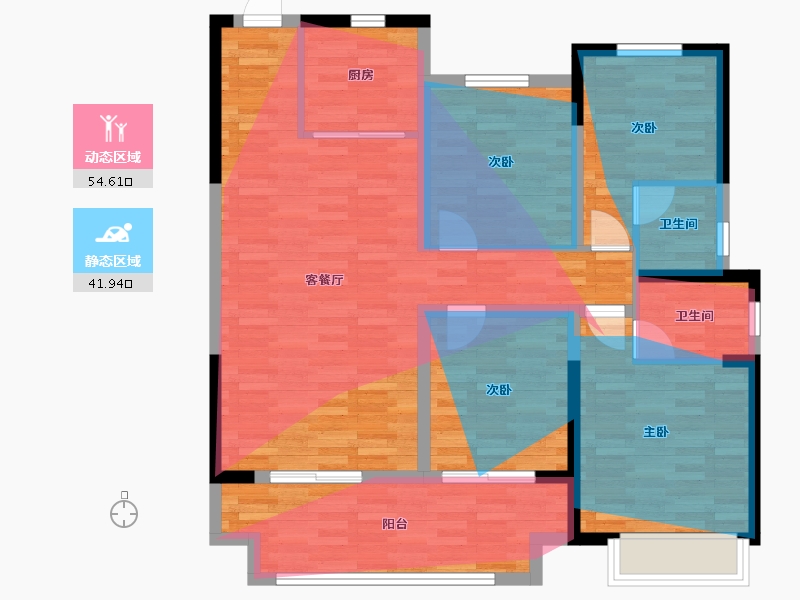 河南省-平顶山市-常绿·北宸上苑二期-100.80-户型库-动静分区