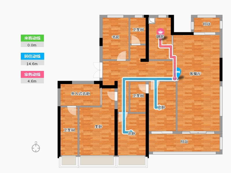 陕西省-西安市-南洋公馆-134.40-户型库-动静线