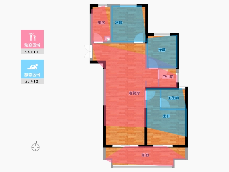 陕西省-咸阳市-珺悦府悦院-99.82-户型库-动静分区