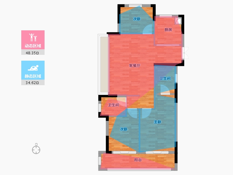 浙江省-杭州市-雍贤山庐(人才共有产权)-87.24-户型库-动静分区