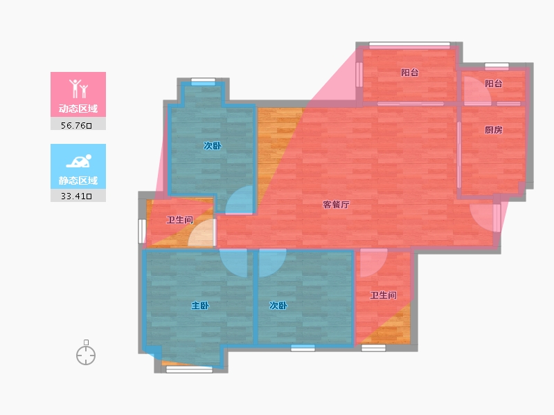 四川省-成都市-花样年美年广场-美岸-69.26-户型库-动静分区