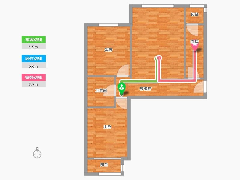 内蒙古自治区-包头市-北梁新区-南4区-72.00-户型库-动静线