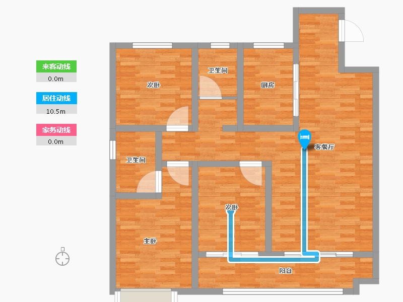 山东省-滨州市-香格里拉公馆-114.40-户型库-动静线