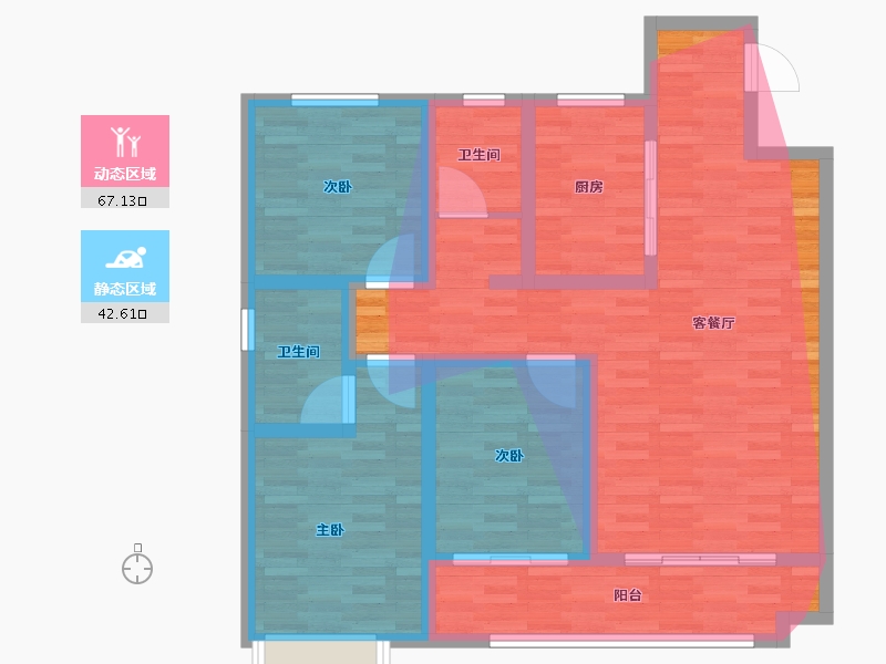 山东省-滨州市-香格里拉公馆-114.40-户型库-动静分区