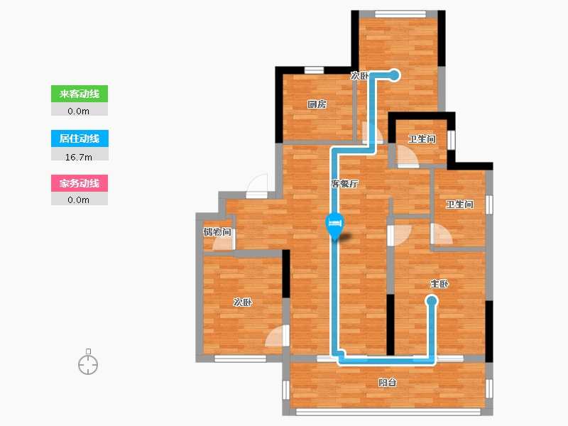 江苏省-扬州市-福源里-83.20-户型库-动静线