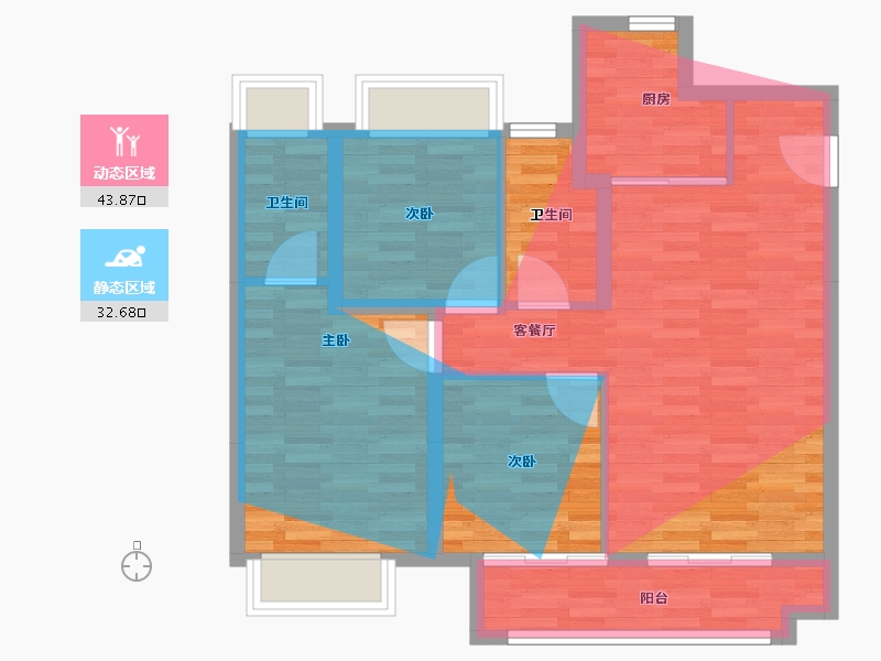 湖北省-武汉市-光谷湖畔八号-79.08-户型库-动静分区