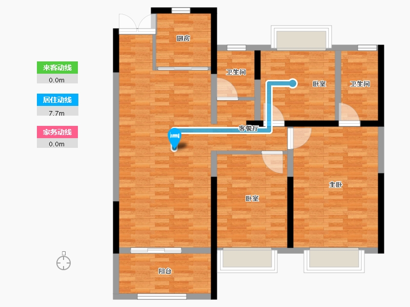 江苏省-宿迁市-翰林府-97.60-户型库-动静线