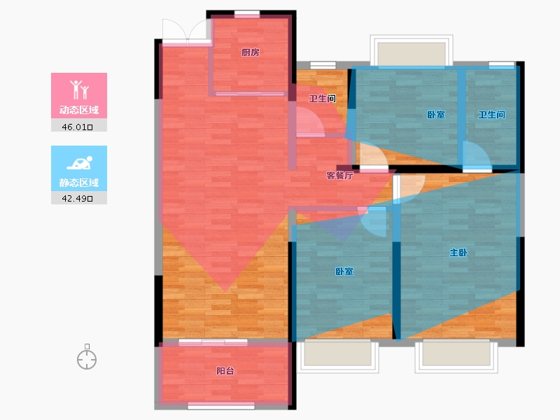 江苏省-宿迁市-翰林府-97.60-户型库-动静分区