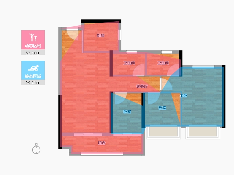 广东省-佛山市-保利智慧云城-78.40-户型库-动静分区