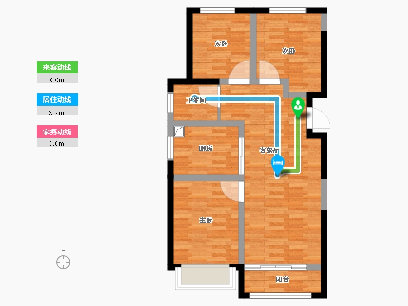 山西省-太原市-万星四合苑-63.11-户型库-动静线