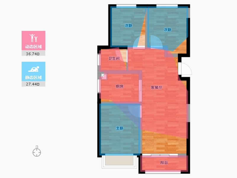 山西省-太原市-万星四合苑-63.11-户型库-动静分区