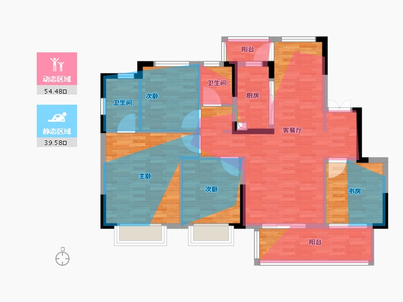 四川省-成都市-青白江万达御湖龙湾-102.60-户型库-动静分区