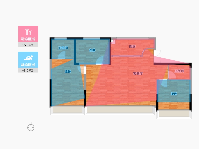 河北省-秦皇岛市-那畔·璞雲-103.48-户型库-动静分区