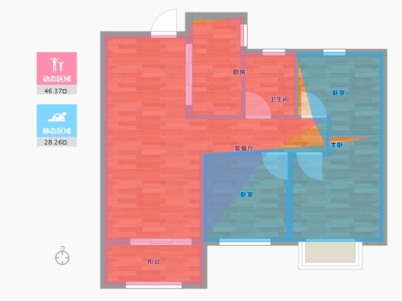 浙江省-衢州市-大唐家园二区-79.58-户型库-动静分区