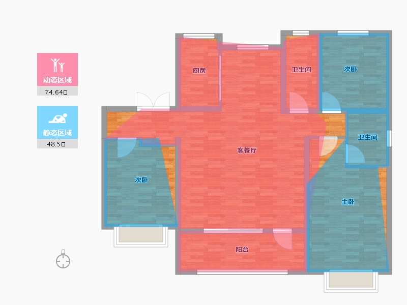 河北省-石家庄市-五合·锦江府-123.20-户型库-动静分区