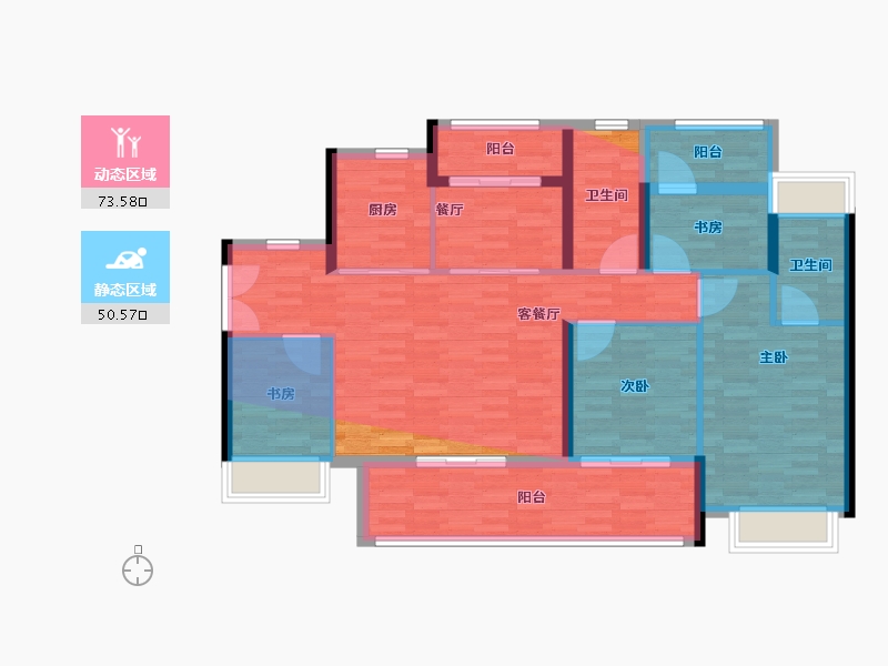 海南省-三亚市-保利·汀澜和著-111.11-户型库-动静分区