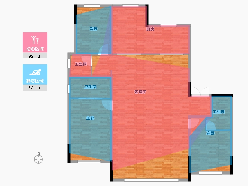 黑龙江省-哈尔滨市-汀澜湾-163.39-户型库-动静分区