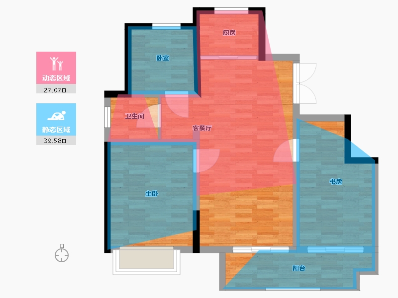 山西省-长治市-和平里E户型-87.20-户型库-动静分区