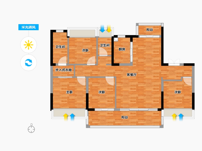 安徽省-阜阳市-建投·启悦-114.77-户型库-采光通风