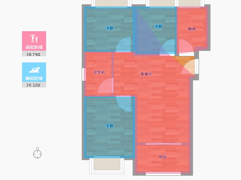 福建省-厦门市-祥平社区-56.68-户型库-动静分区