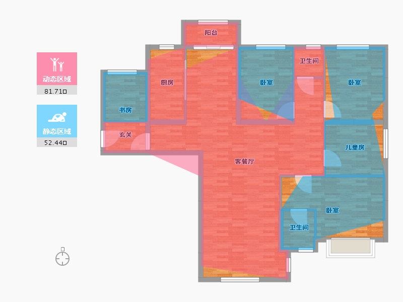 四川省-攀枝花市-颐和蓝天生态社区-111.45-户型库-动静分区