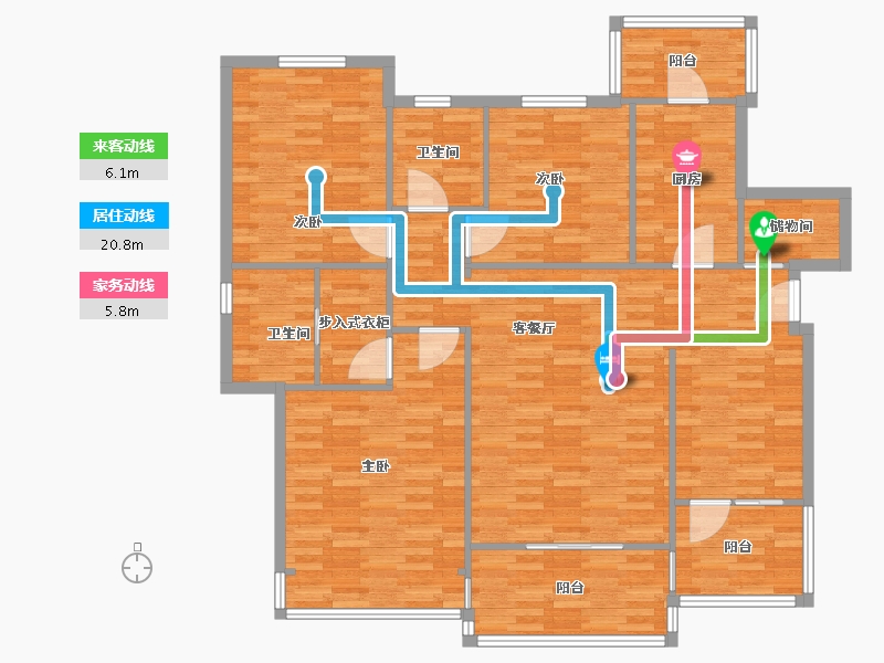 天津-天津市-悦蓝轩-130.00-户型库-动静线