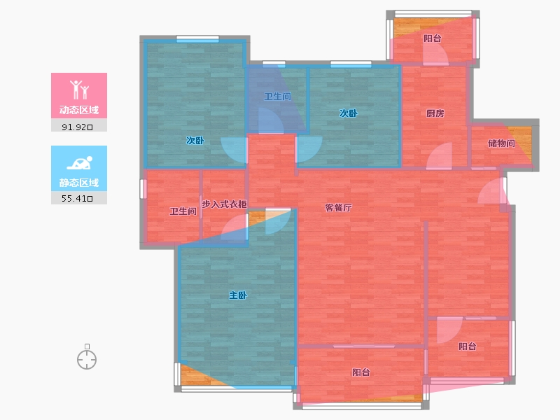 天津-天津市-悦蓝轩-130.00-户型库-动静分区