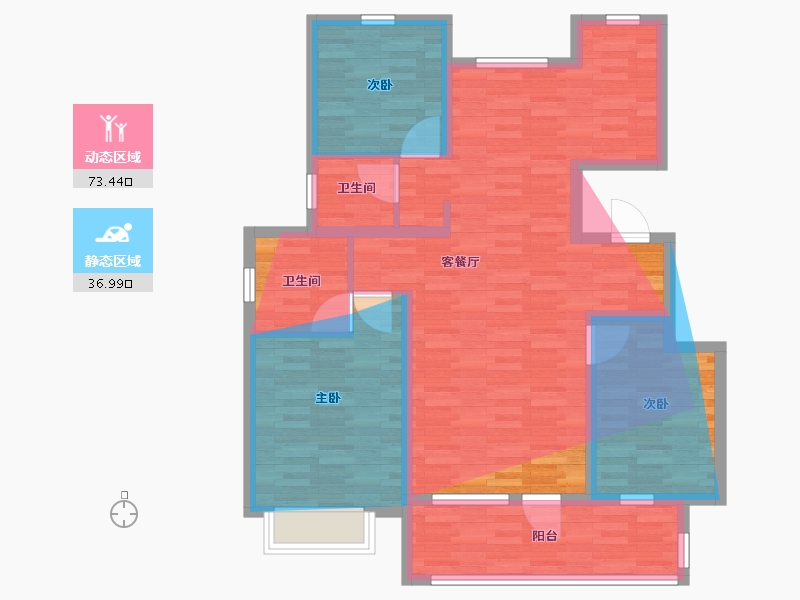 河北省-廊坊市-荣基云庭湾示范区-101.48-户型库-动静分区