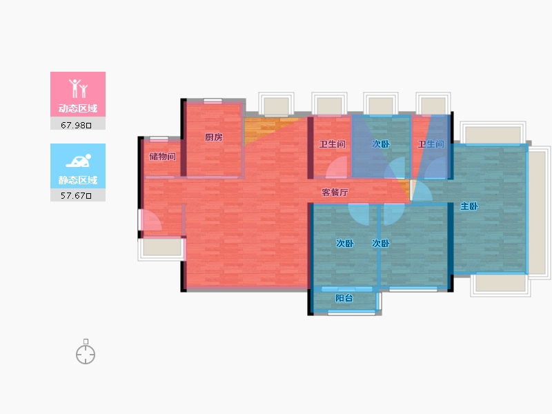 福建省-厦门市-联发嘉悦里-110.23-户型库-动静分区